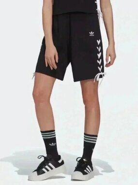 Adidas black always originals laced Athletic Stretch Casual basketball shorts XS